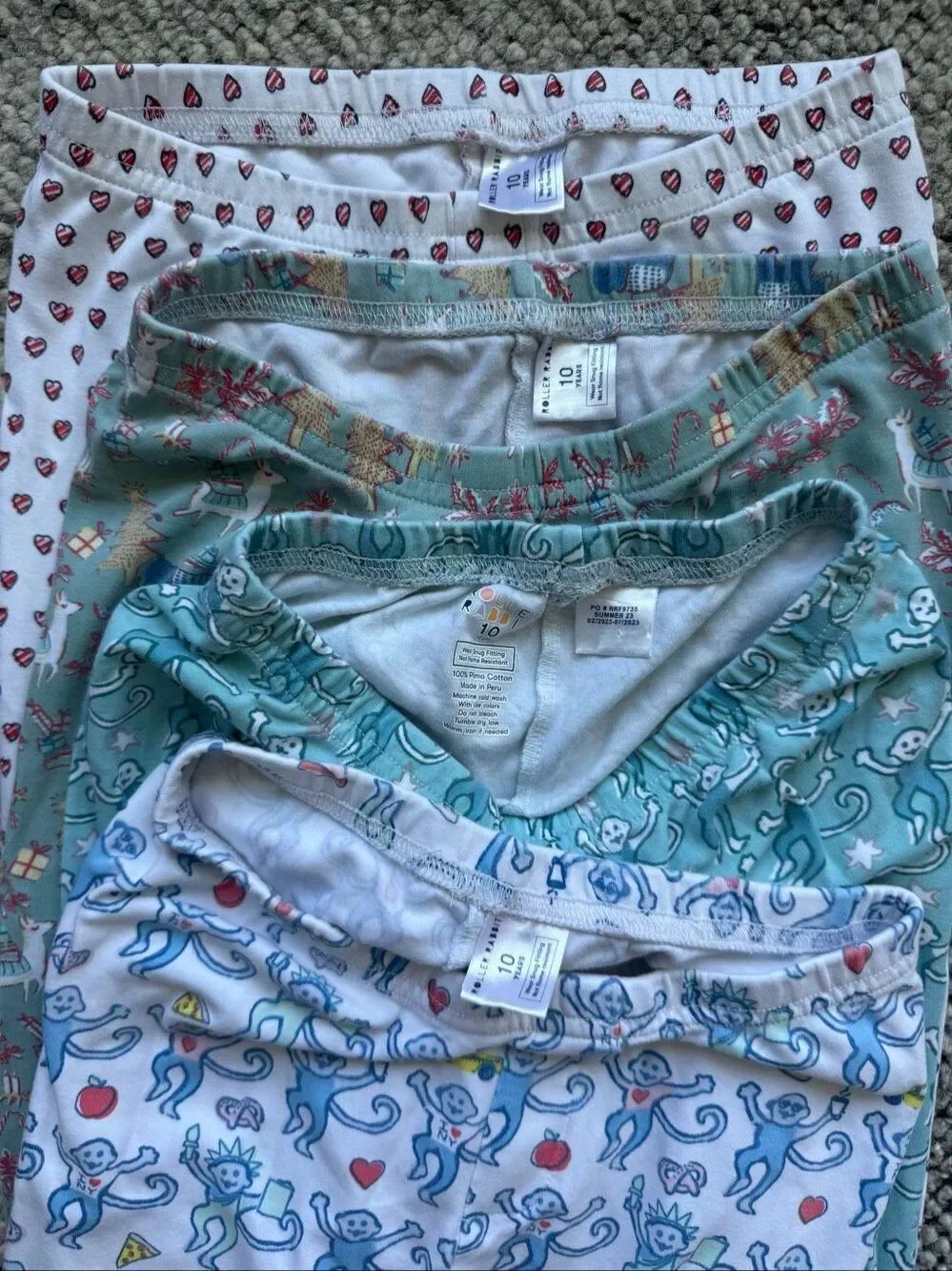 Roller Rabbit 10 Girls Pajama Pants Bundle - Picture 2 of 8